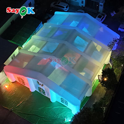 Weerbestendige gigantische luchttent met LED-verlichting voor 300 personen
