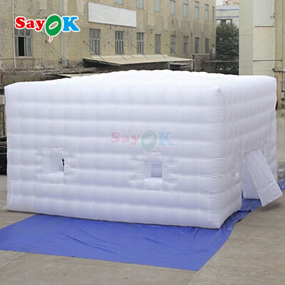8m x 8m Cube opblaasbare luchttent met LED-verlichting en duurzaam Oxford doek voor buitenevenementen
