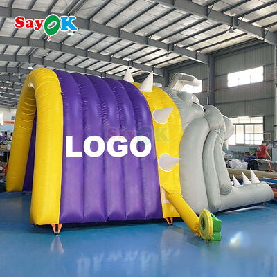 Gepersonaliseerd logo opblaasbare bulldog tunnel tent met vlamvertrager en UV-bestand voor buiten voetbal sporten
