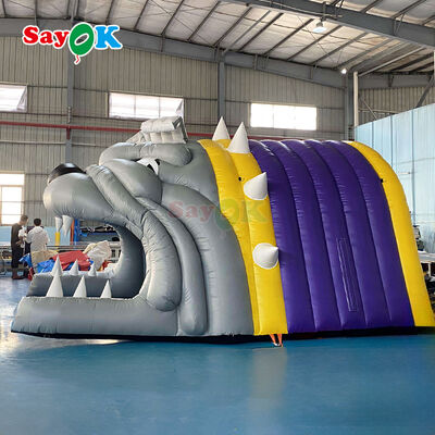 Gepersonaliseerd logo opblaasbare bulldog tunnel tent met vlamvertrager en UV-bestand voor buiten voetbal sporten