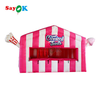 Op maat gemaakte draagbare opblaasbare popcornkraam lucht tent met duurzaam 0,4 mm PVC zeildoek en UV-bestendigheid voor buitenevenementen