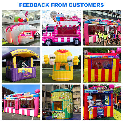 Custom opblaasbare limonade stand lucht tent met waterdichte UV-bestendige functies voor outdoor evenementen