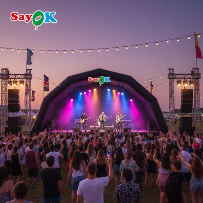 Opblaasbare podiumtent van PVC voor buitenoptredens en concerten
