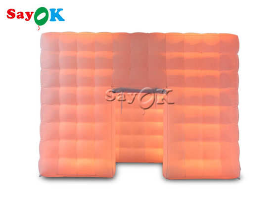 Opblaasbare tent op maat Grote draagbare outdoor evenement opblaasbare kubus tent met led licht