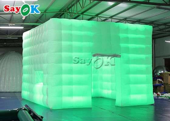 Opblaasbare tent op maat Grote draagbare outdoor evenement opblaasbare kubus tent met led licht