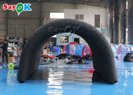 Opblaasbare igloo tent zwart 210D Oxford stof opblaasbare tunnel tent voor tentoonstelling