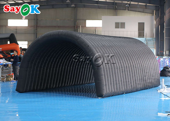 Opblaasbare igloo tent zwart 210D Oxford stof opblaasbare tunnel tent voor tentoonstelling