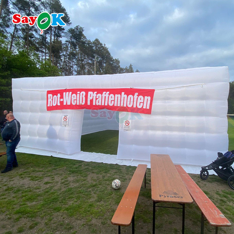 8m grote kubus lucht tenten LED 80 personen feest evenement opblaasbare tent met luchtblow