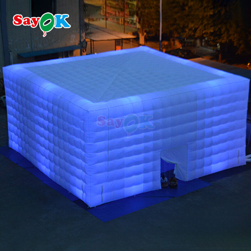 Sayok Draagbare Oxford Stof 10m Grote verlichting opblaasbare Air Party Cube Tent voor Outdoor Camping Event Verhuur