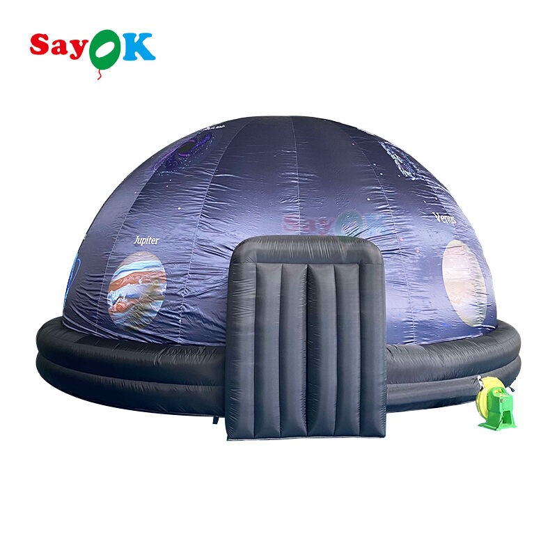 Buiten 100% Blackout opblaasbare projectie koepel tent kinderen schoolonderwijs opblaasbare planetarium koepel met een diameter van 5m