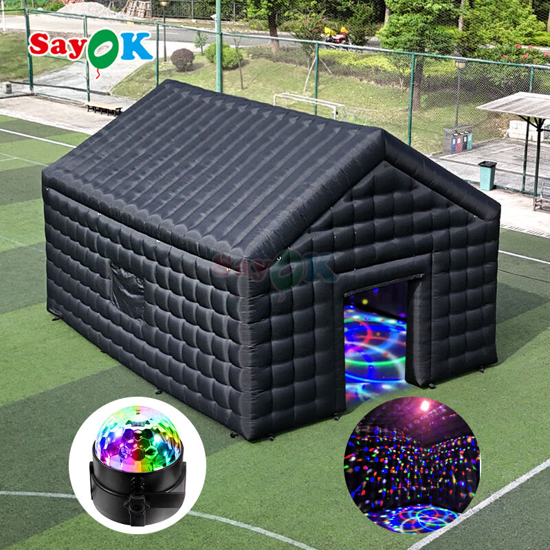 8mx6mx5mH Zwarte Opblaasbare Discotheektent Draagbare Nachtclubtent Waterdicht UV-bestendig voor Buitenevenementen