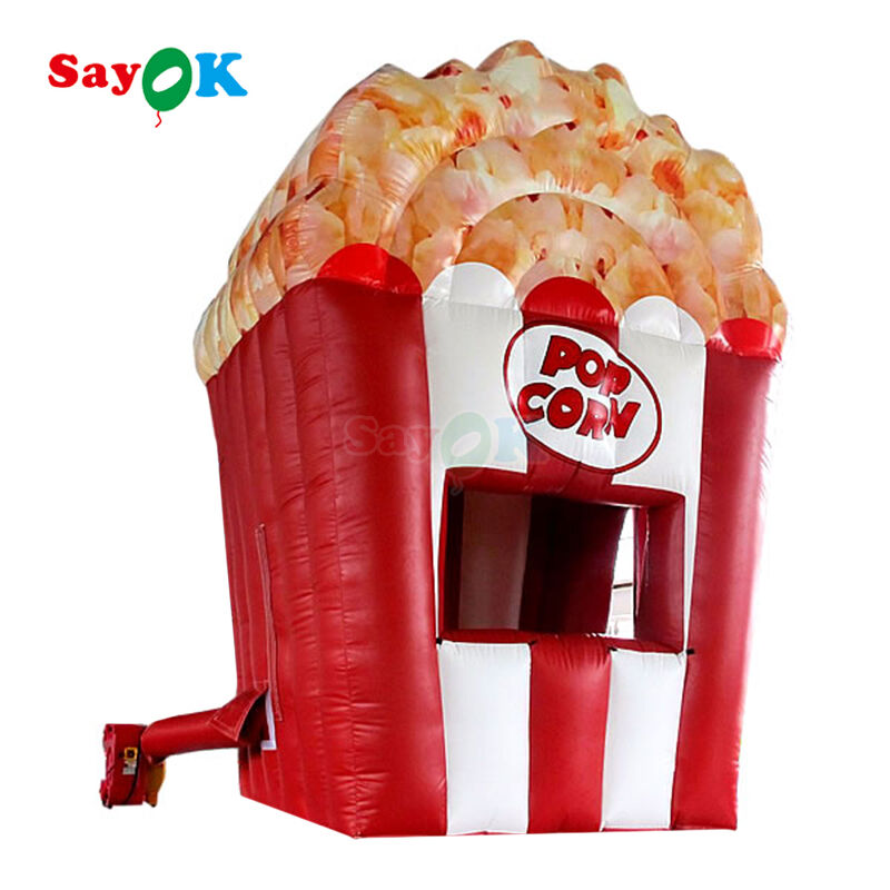 Op maat gemaakte draagbare opblaasbare popcornkraam lucht tent met duurzaam 0,4 mm PVC zeildoek en UV-bestendigheid voor buitenevenementen